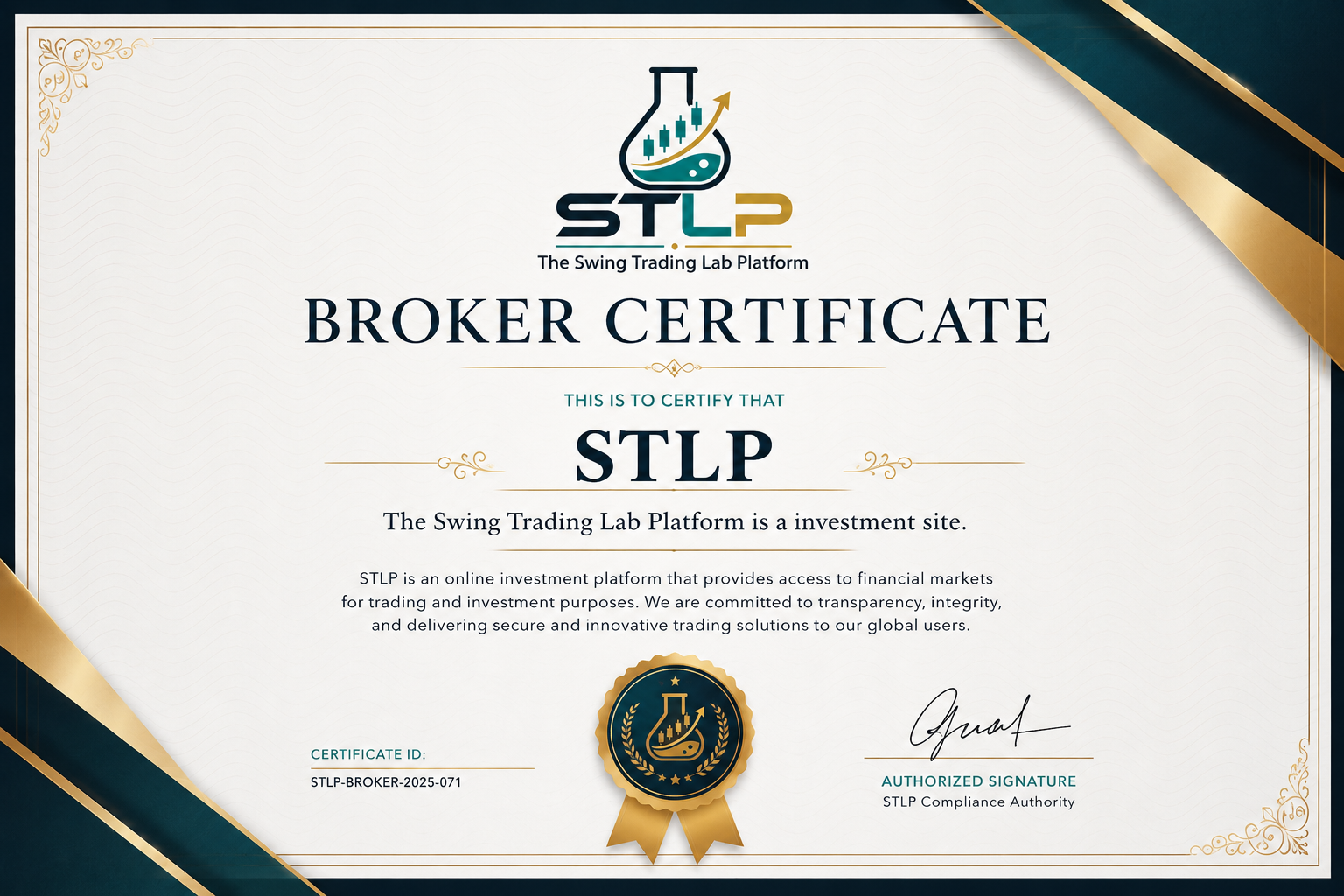 The Swing Trading Lab Platform site certificate